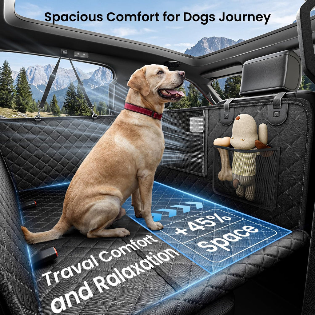 Dog Truck Seat Cover for Back Seat, Hard Bottom, XL, Black