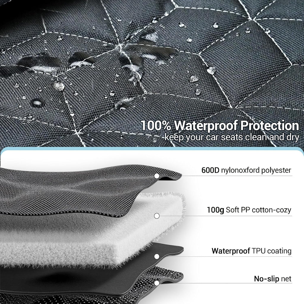 2-Pack Front Seat Covers for Dogs, Waterproof Car Seat Protectors