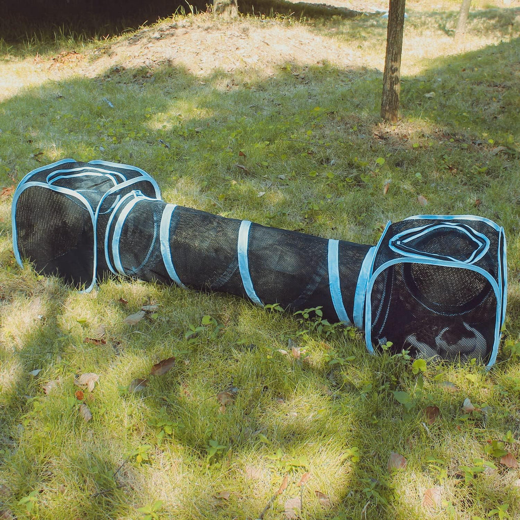 INTURN Cat Furniture Tent for Indoor and Outdoor Playpen Portable Cat Tunnels, Outdoor Kennel (2 Cube + Tunnel)